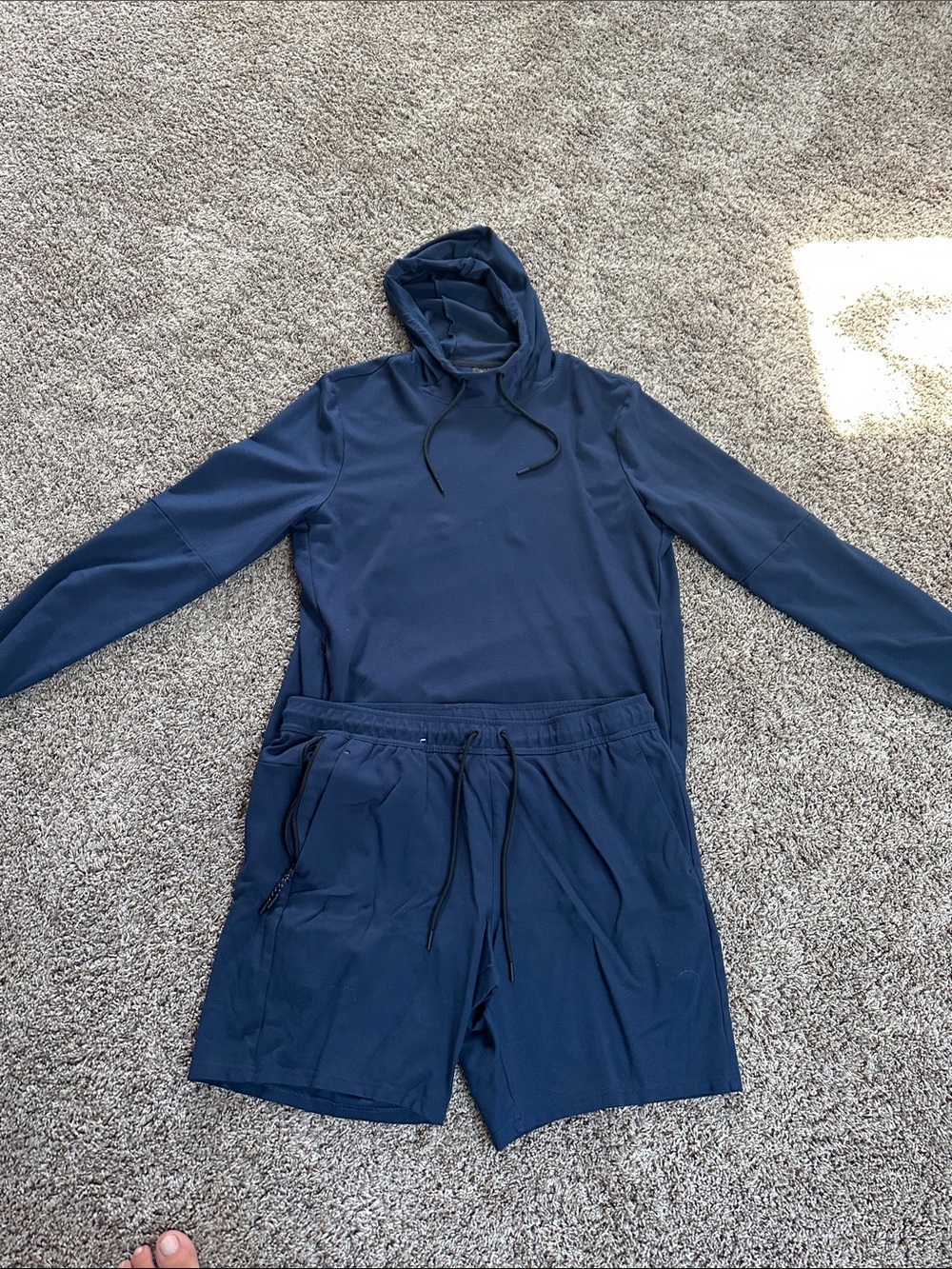 Men’s Blue Hoodie and Short set - Casual Athletic Pullover & Shorts